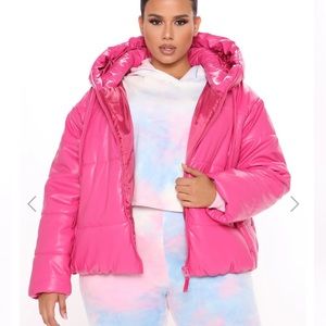 Fashion finds faux leather puffer jacket